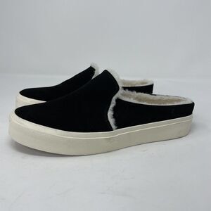 STAHEEKUM Shoes Womens 7 Black Suede Camp Mule Plush Lining Memory Foam